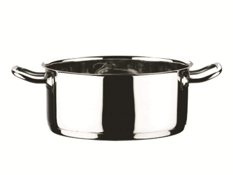 Casseruola 2 manici in acciaio inox 18/10  fondo per induzione    - cm.24 lt.5 - 4