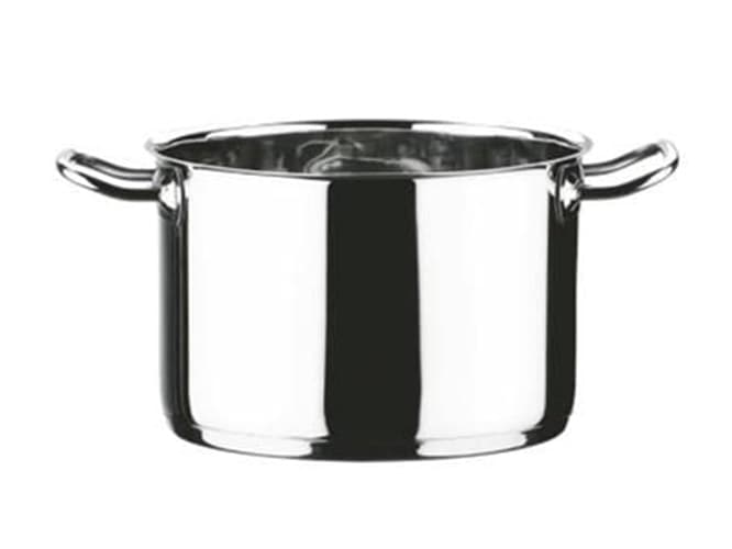 Pentola 2 manici in acciaio inox 18/10 - fondo per induzione - - cm.24 lt.8,4 - 2