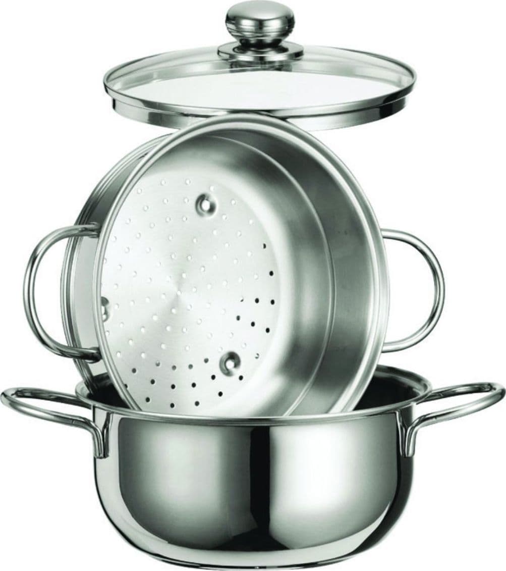Inoxriv vaporiera star acciaio aisi 430 con cestello fondo per induzione - cm.20 - 3