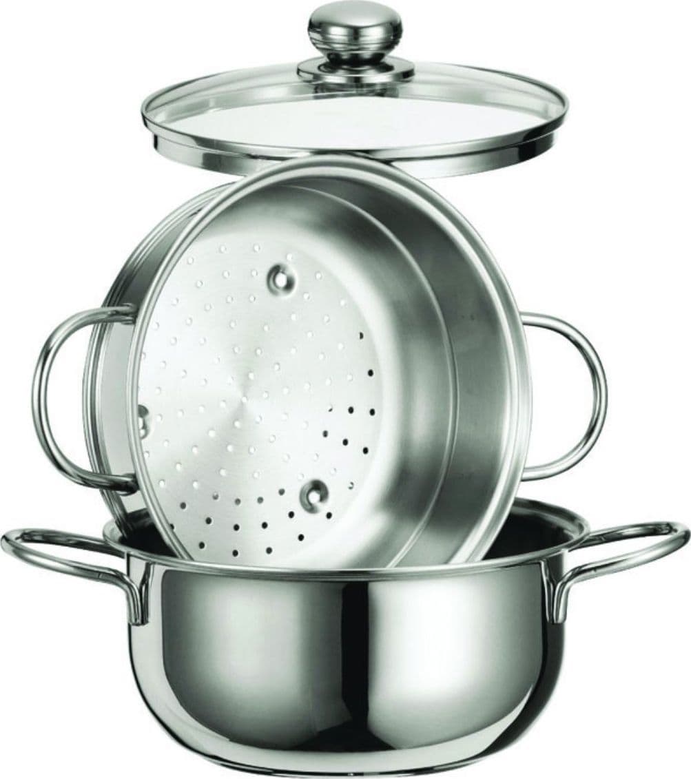 Inoxriv vaporiera star acciaio aisi 430 con cestello fondo per induzione - cm.20 - 4