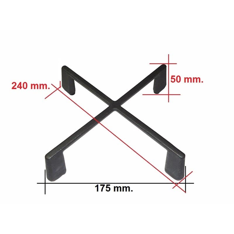 Griglia  ghisa brunita  cucina  aeg - zanussi  mm  240 x 240 X 50 h 140019925043 - 2