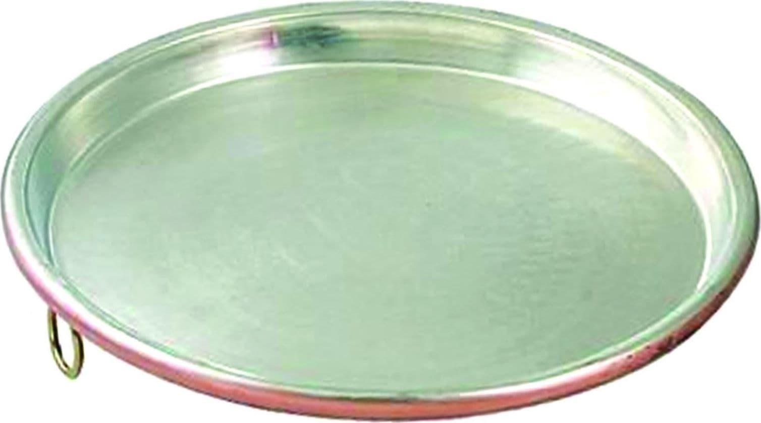 Teglia in rame stagnato per farinata - in rame stagnato  a fuoco -  - cm.38x2h. - 2