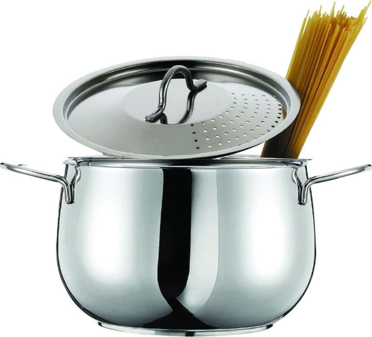 Pentola  pastaiola cuoci e scola love story con coperchio forato INDUZIONE cm.21 - 2