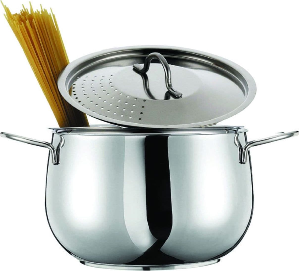 Pentola  pastaiola cuoci e scola love story con coperchio forato INDUZIONE cm.21 - 4
