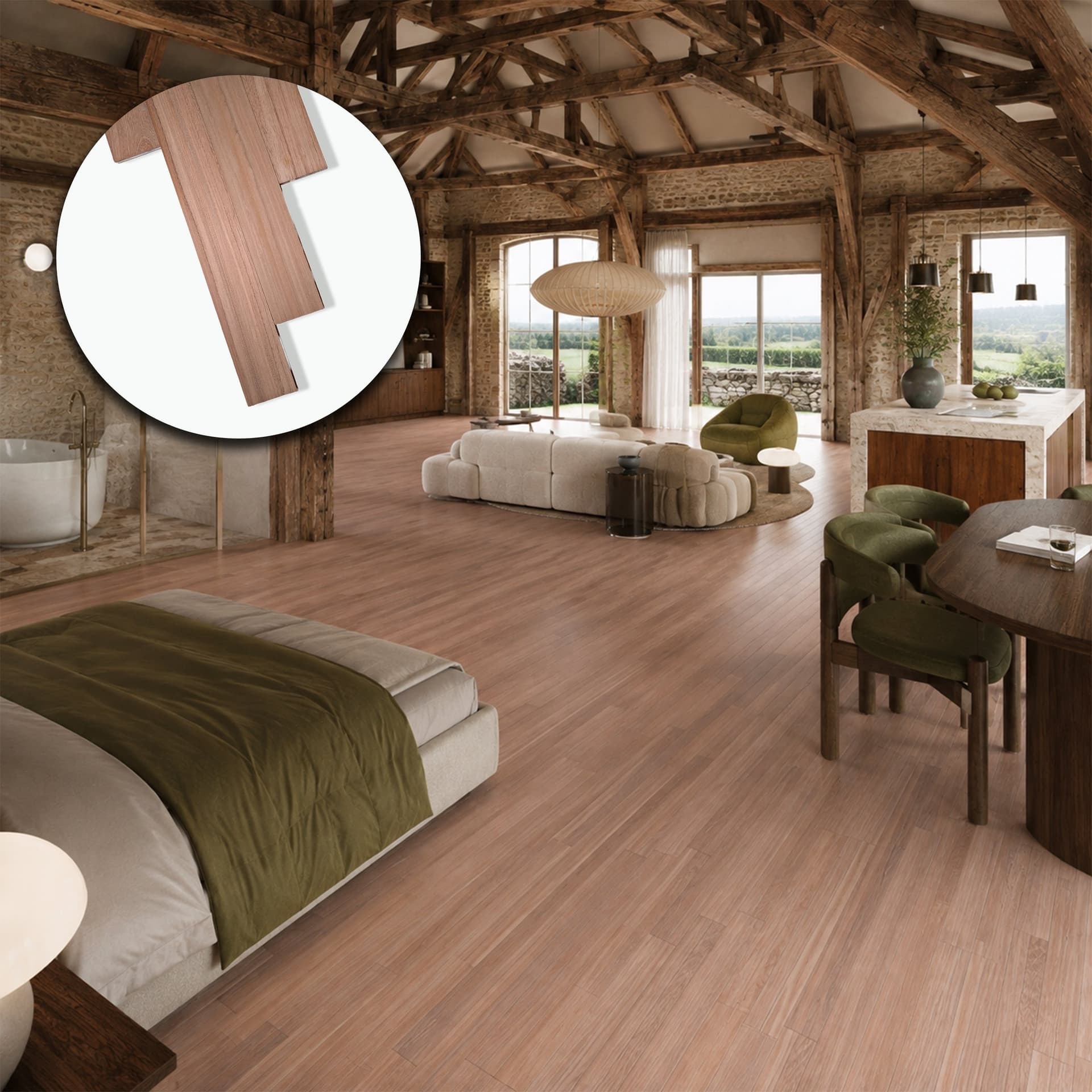 Parquet Prefinito in Doussié Select Garbelotto Prelevigato Grezzo 14x90x800/1400 mm – Lotto 36 mq - 3