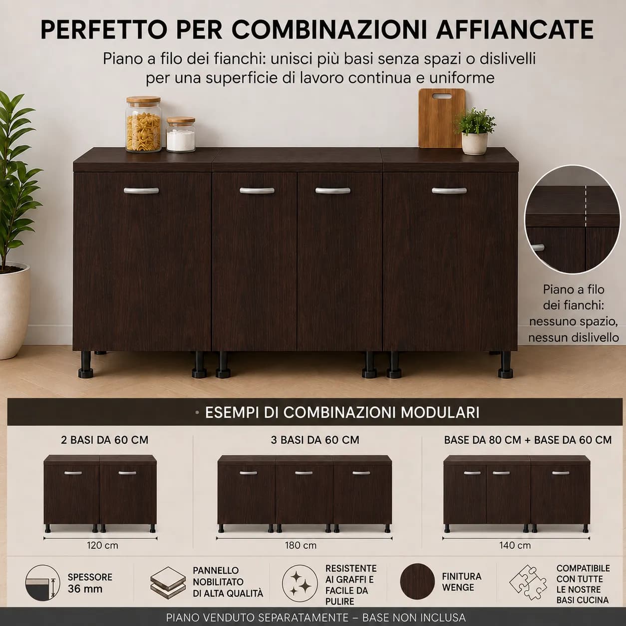 Piano Wenge – Top Nobilitato per Mobili e Basi - 6