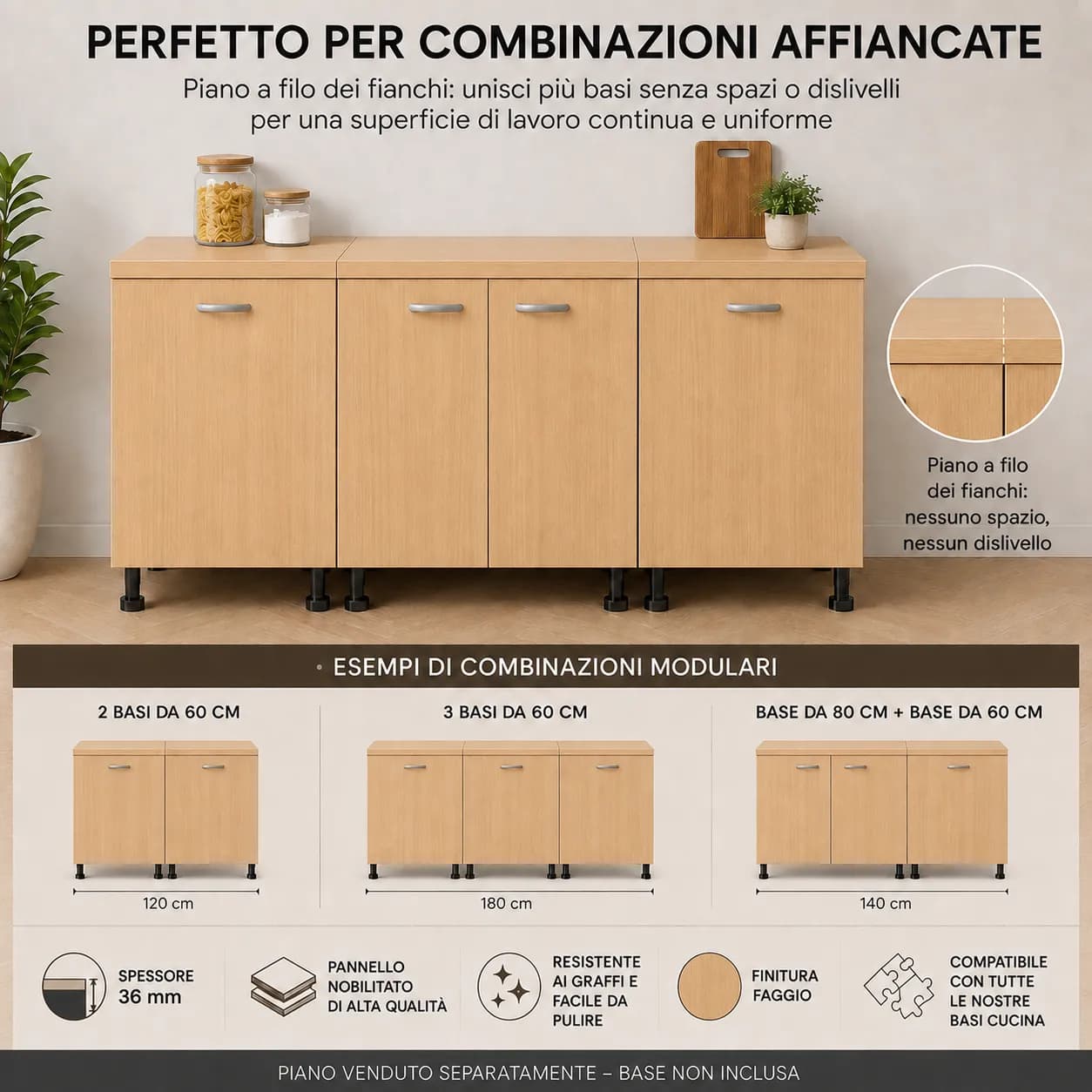 Piano Faggio – Top Nobilitato per Mobili e Basi - 6