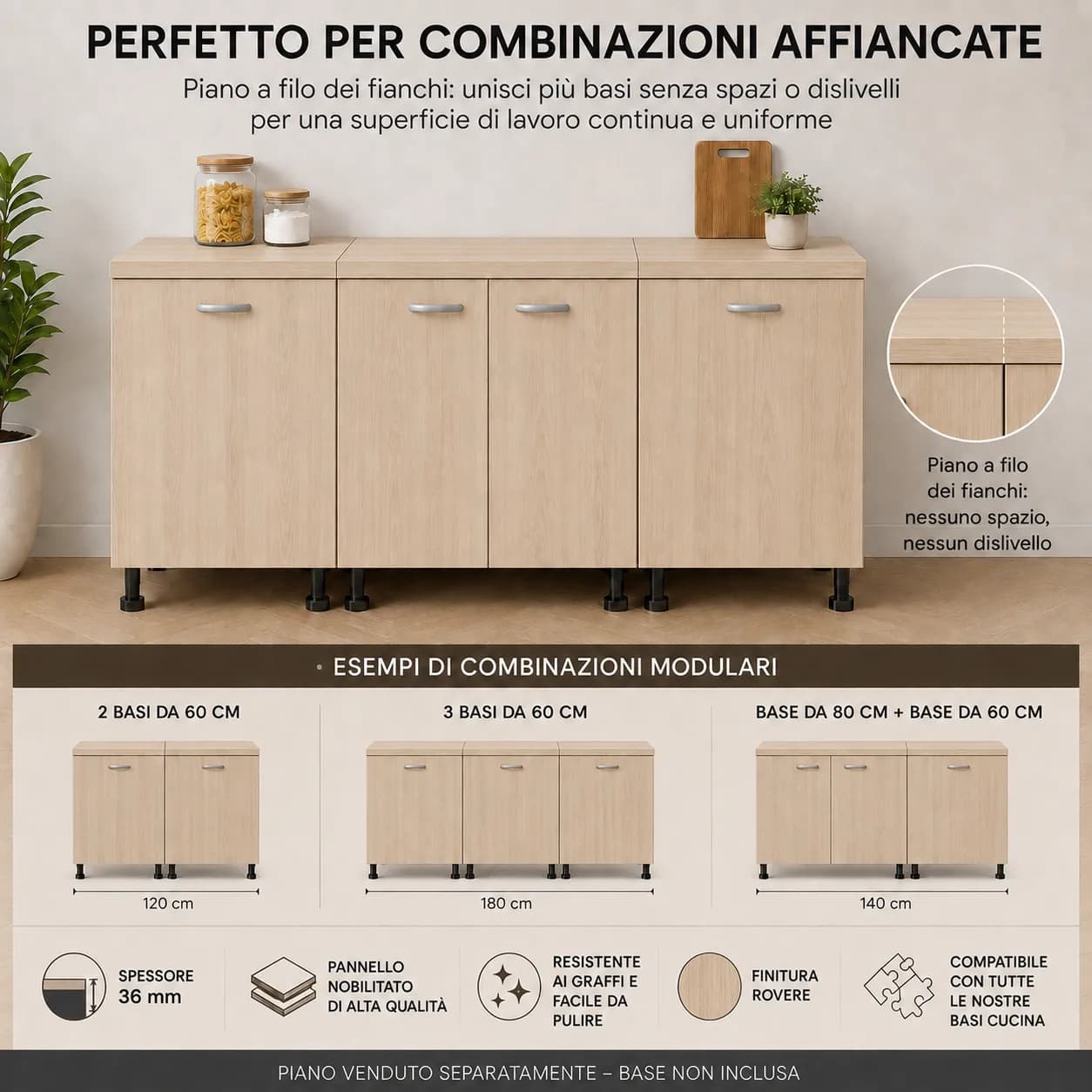 Piano Rovere – Top Nobilitato per Mobili e Basi - 6