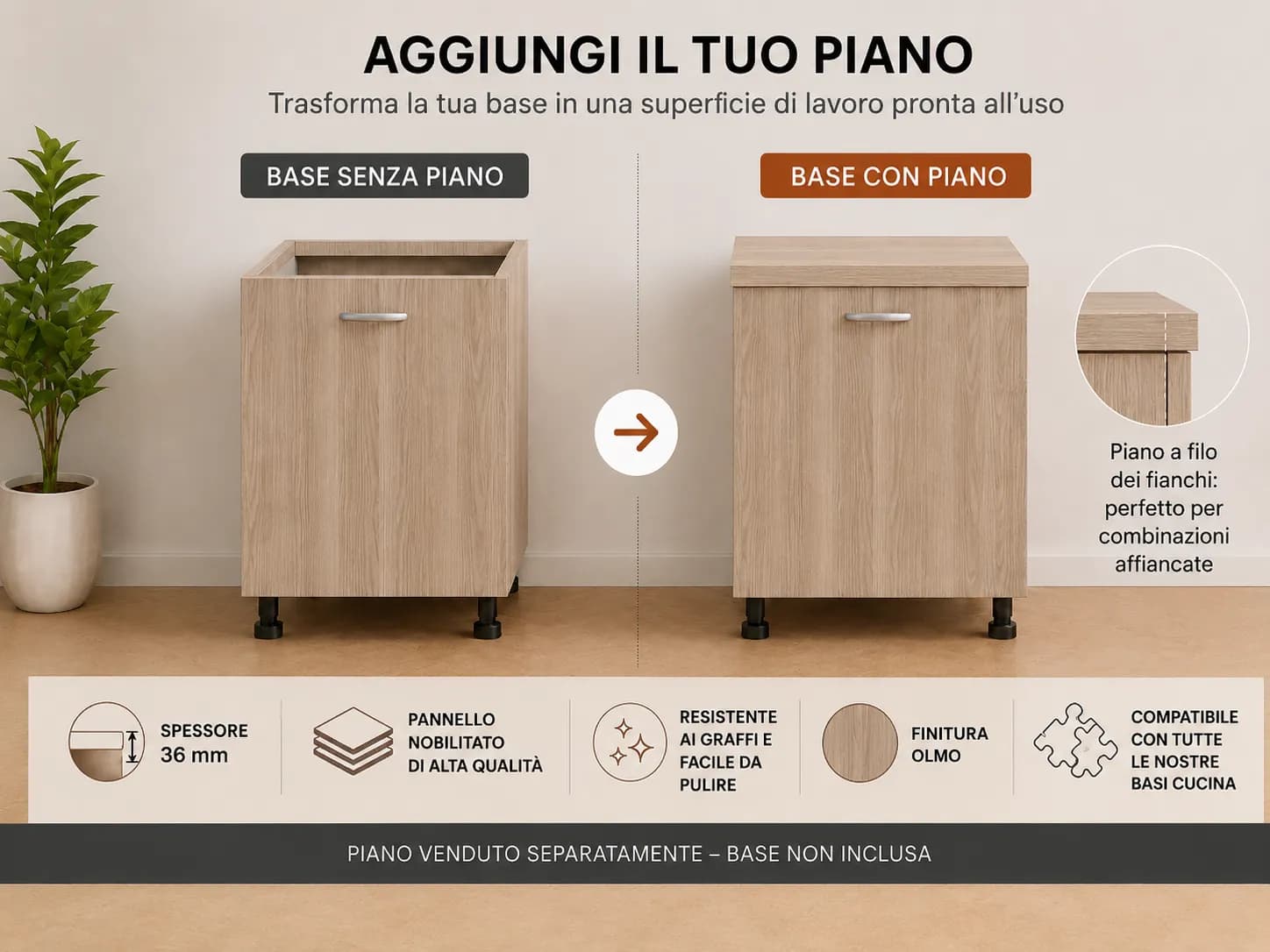 Piano Olmo – Top Nobilitato per Mobili e Basi - 4