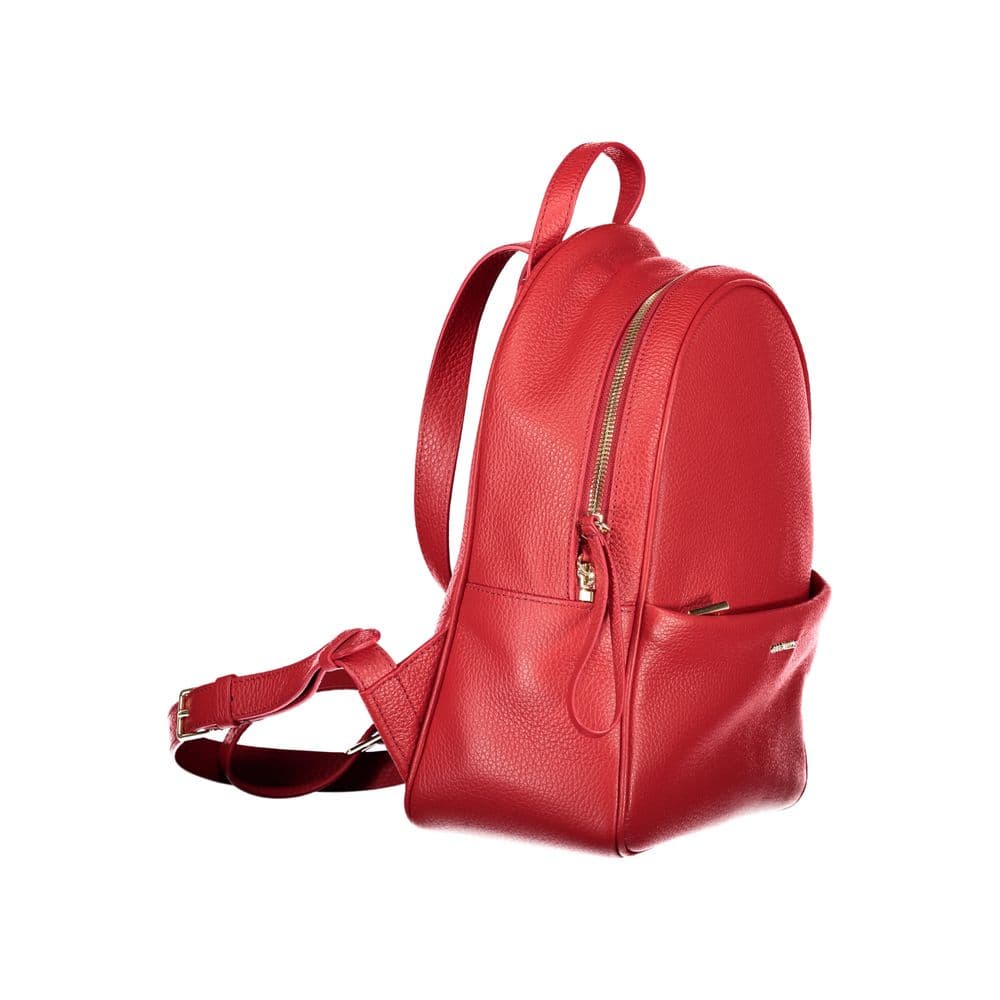 Coccinelle Red Leather Women's Backpack - 3