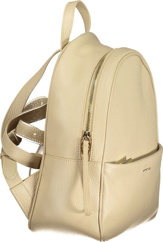 Coccinelle Beige Leather Womens Backpack - 3