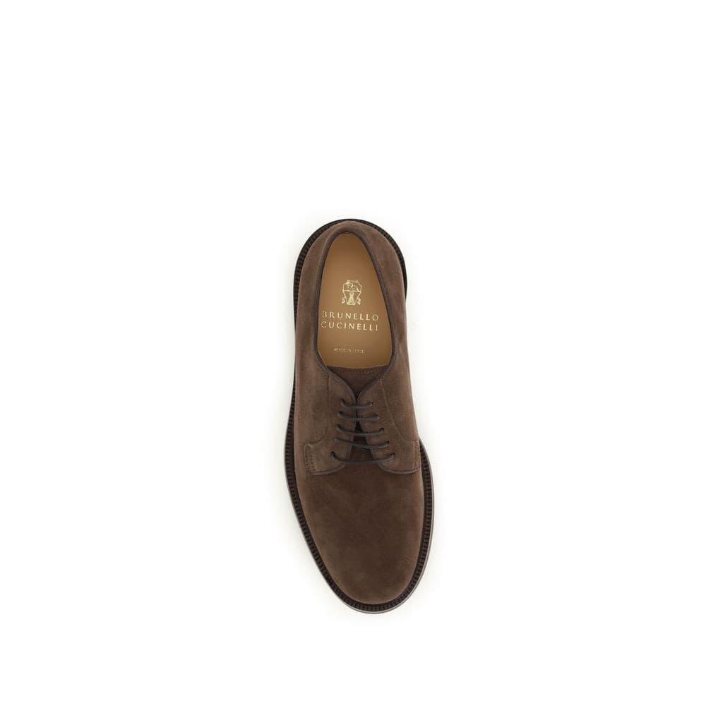 Brunello Cucinelli Brown Calf Leather Bos Taurus Oxfords And Derbies - 4