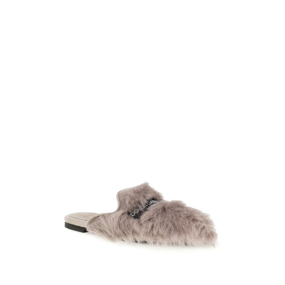 Dolce & Gabbana Gray Lamb Ovis Aries Mules - 2