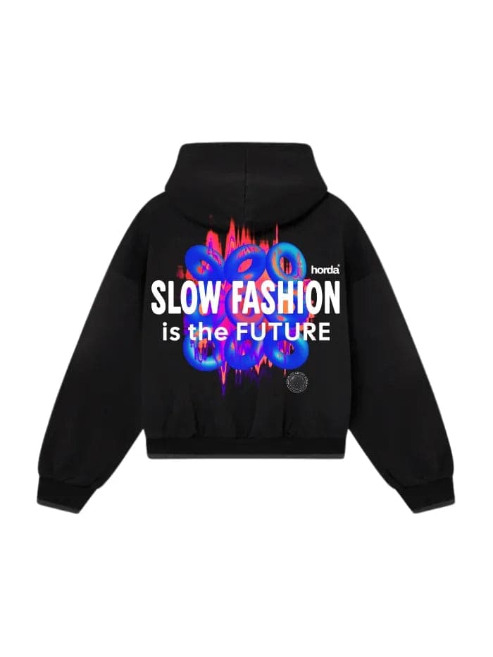 Felpa Slow Fashion Nera 330g Boxy Fit | Horda Made in Italy