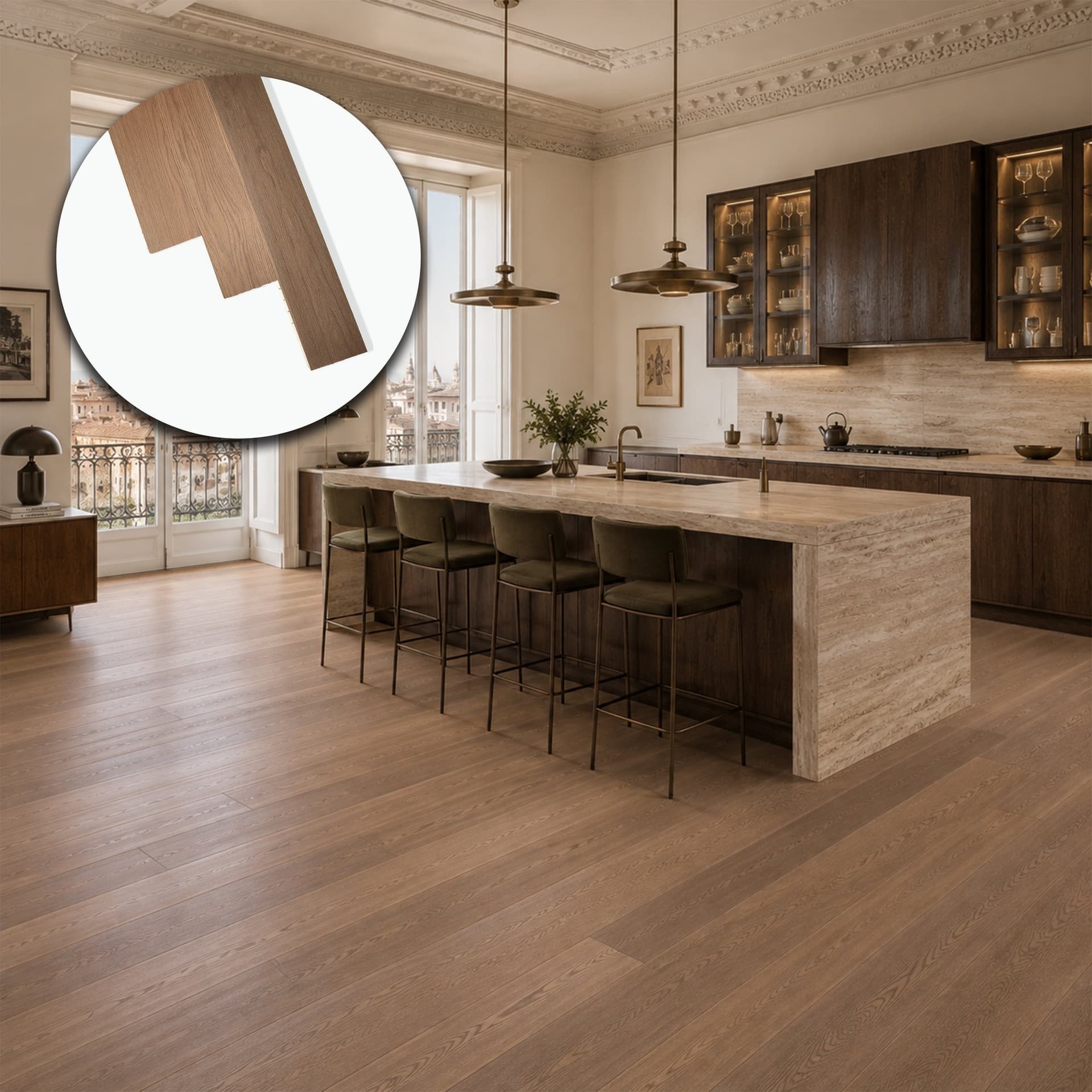 Parquet Prefinito in Rovere Brunito Garbelotto Stonalizzato Spazzolato Verniciato Senza Bisello 16x160x1260/2110 mm – Lotto 15 mq - 2