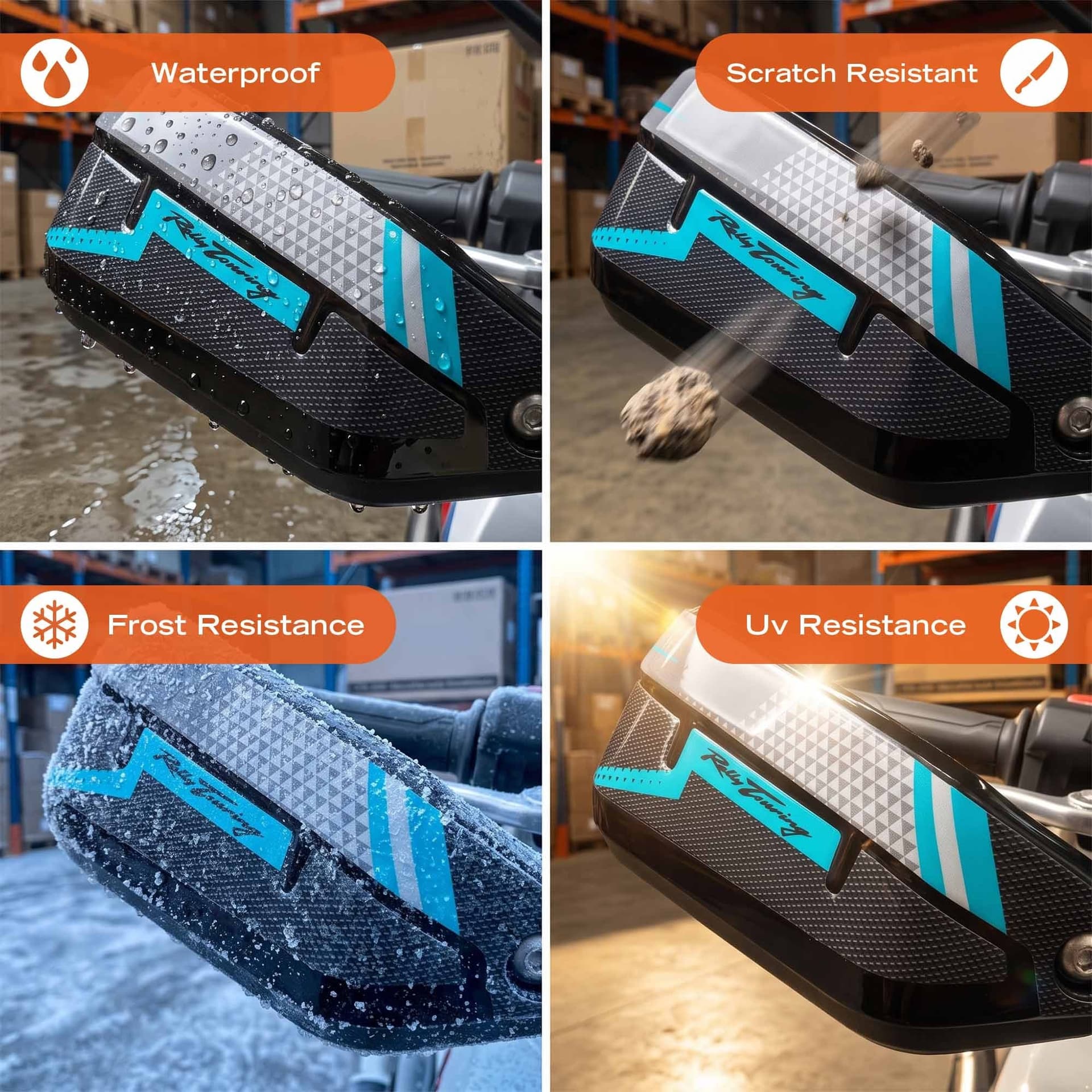 Adesivi 3D Protezione Paramani moto compatibile con Honda Transalp 2026 - 4