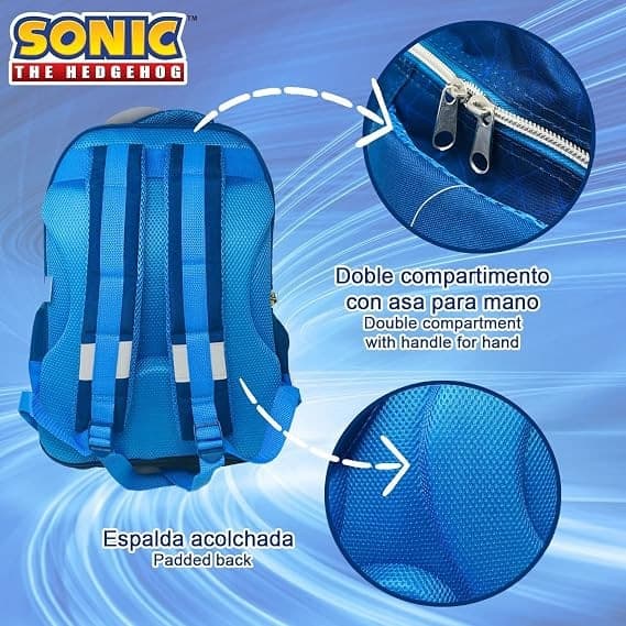 Sonic - Zaino Scuola Unisex - 3