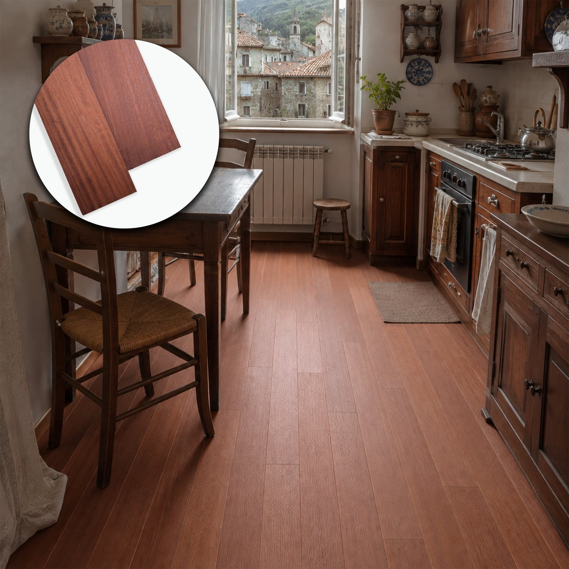 Parquet Prefinito in Iroko Garbelotto Spazzolato Verniciato Effetto Cera Senza Bisello 10x150x800/1300 mm – Lotto 12 mq - 3