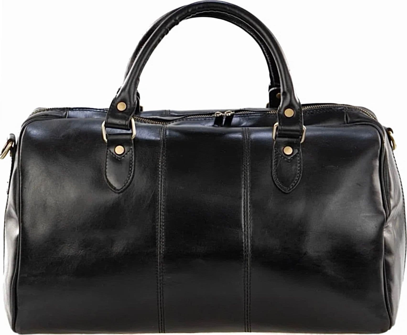 Modarno Borsone viaggio in pelle da uomo e donna borsa viaggio e borsa sport tinta unita in Vera Pelle Made in Italy - 2