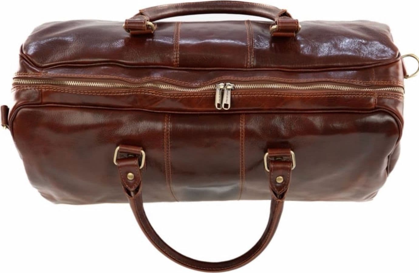 Modarno Borsone viaggio in pelle da uomo e donna borsa viaggio e borsa sport tinta unita in Vera Pelle Made in Italy - 7