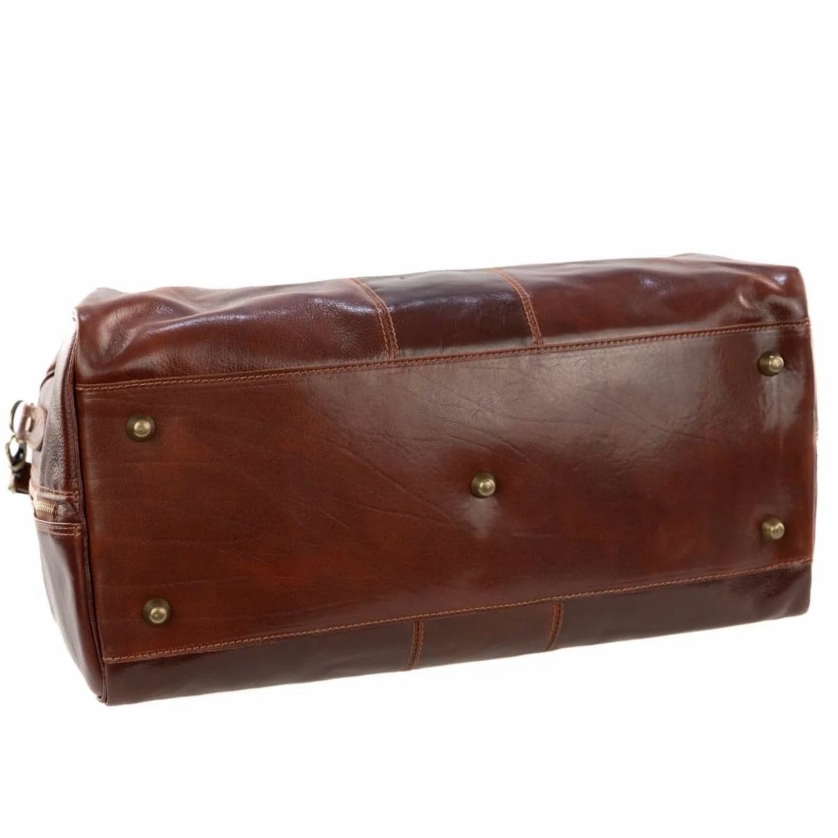 Modarno Borsone viaggio in pelle da uomo e donna borsa viaggio e borsa sport tinta unita in Vera Pelle Made in Italy - 8