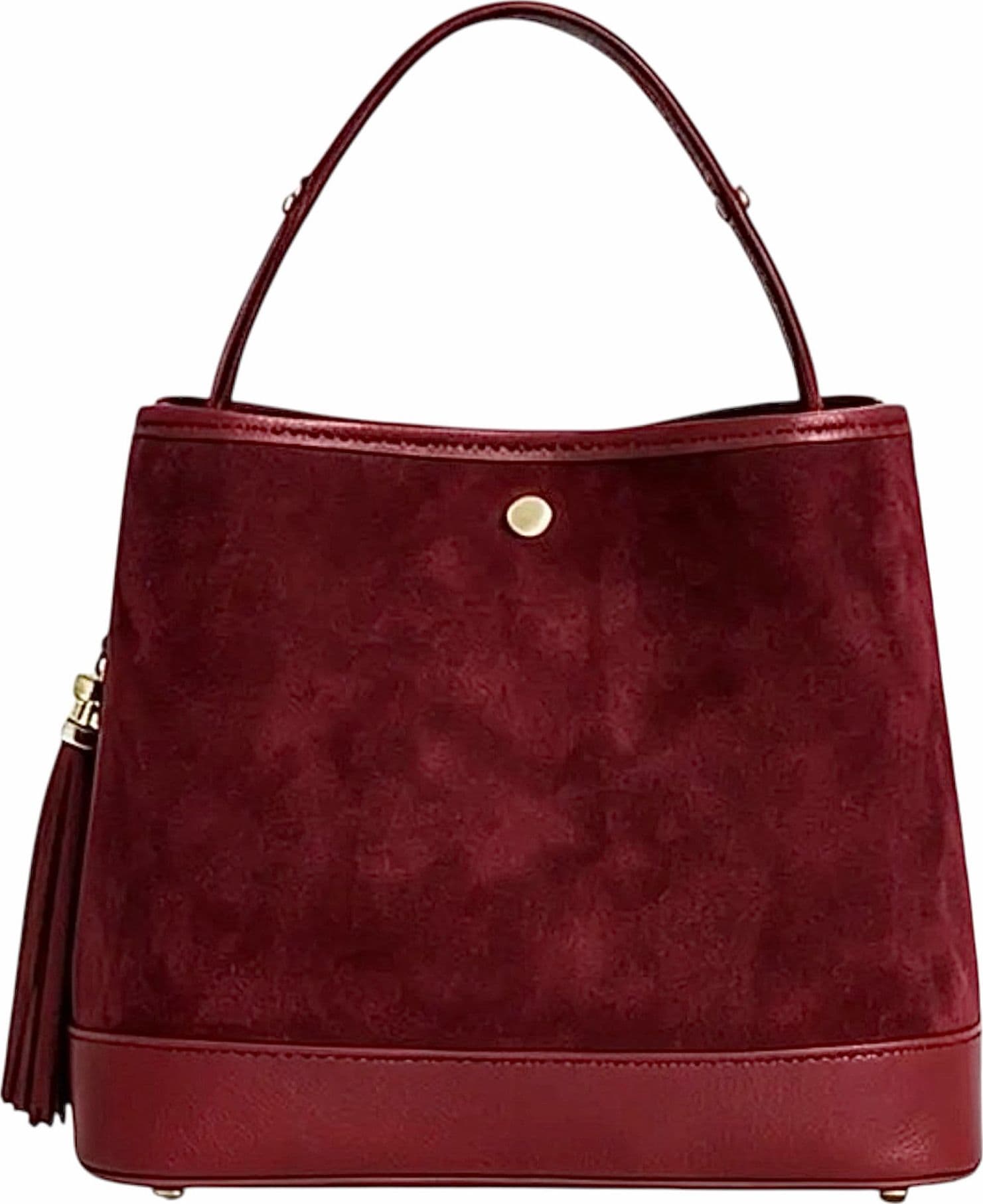 Modarno Borsa Secchiello Grande in camoscio con dettagli in vera pelle 25x14x23 cm - 10