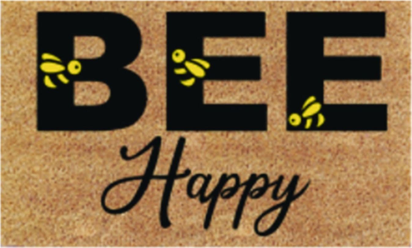 Zerbino cocco "bee happy" spessore mm.15 fondo pvc antiscivolo  cm.40x70 - 2