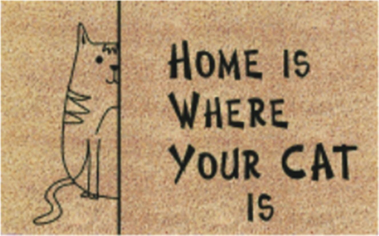 Zerbino cocco home is where your cat is  x mm.15 fondo pvc antiscivolo  cm.40x70 - 3