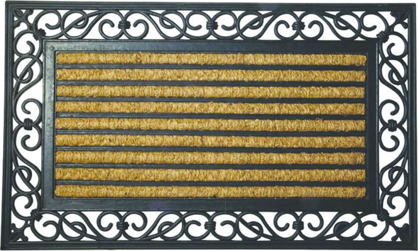 Zerbino steel gomma e cocco intarsiato natural fondo in gomma   - cm.45x75 - 3
