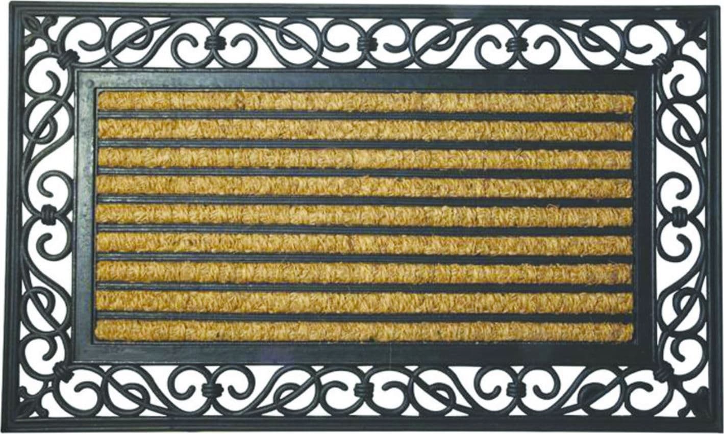 Zerbino steel gomma e cocco intarsiato natural fondo in gomma   - cm.45x75 - 4