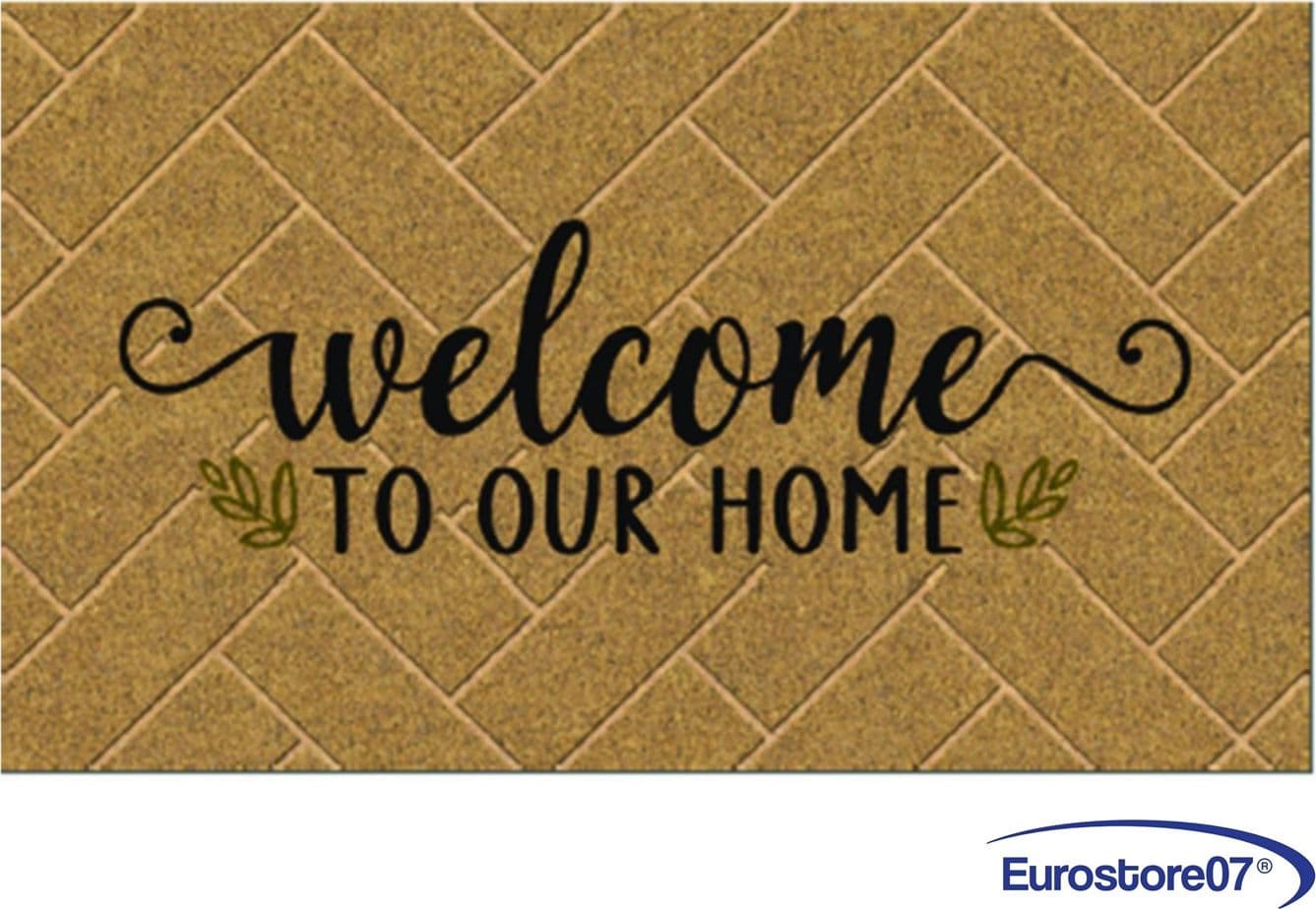 Zerbino cocco "welcome to our home" in cocco  mm.15   pvc antiscivolo  cm.40x70