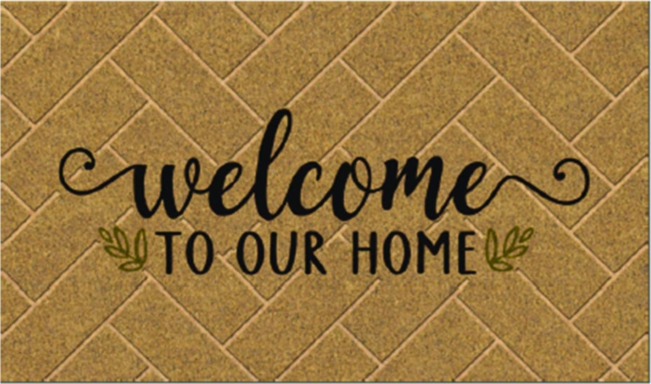 Zerbino cocco "welcome to our home" in cocco  mm.15   pvc antiscivolo  cm.40x70 - 2