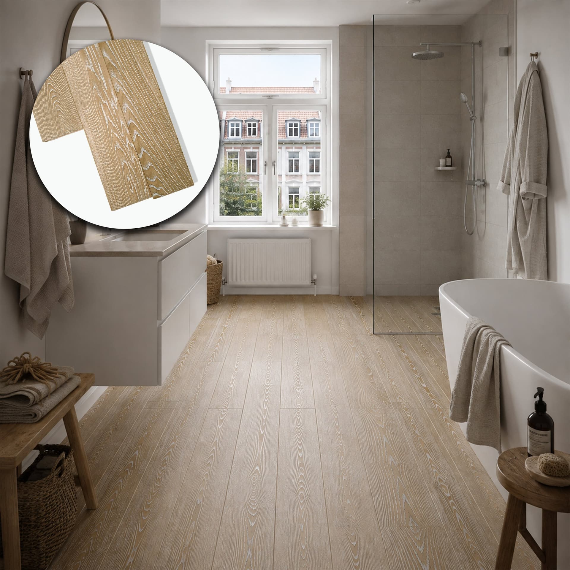 Parquet Prefinito in Rovere Decapato Bianco Garbelotto Spazzolato Verniciato Senza Bisello 14x190x1600/1990 mm – Lotto 26 mq - 3