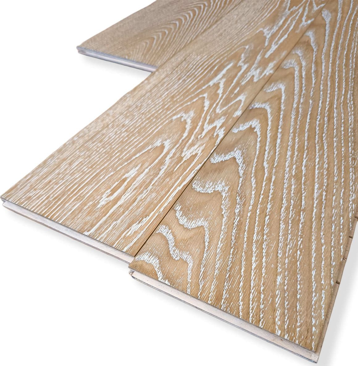 Parquet Prefinito in Rovere Decapato Bianco Garbelotto Spazzolato Verniciato Senza Bisello 14x190x1600/1990 mm – Lotto 26 mq - 6