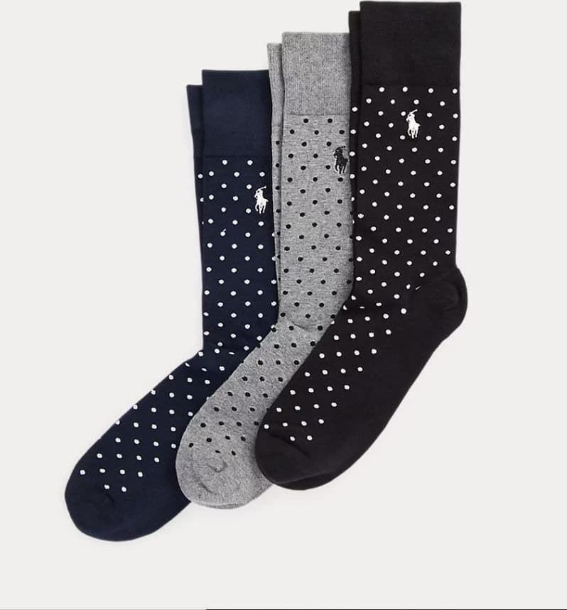 Calze Ralph Lauren ! Tre Paia di Calze Lunghe a Pois