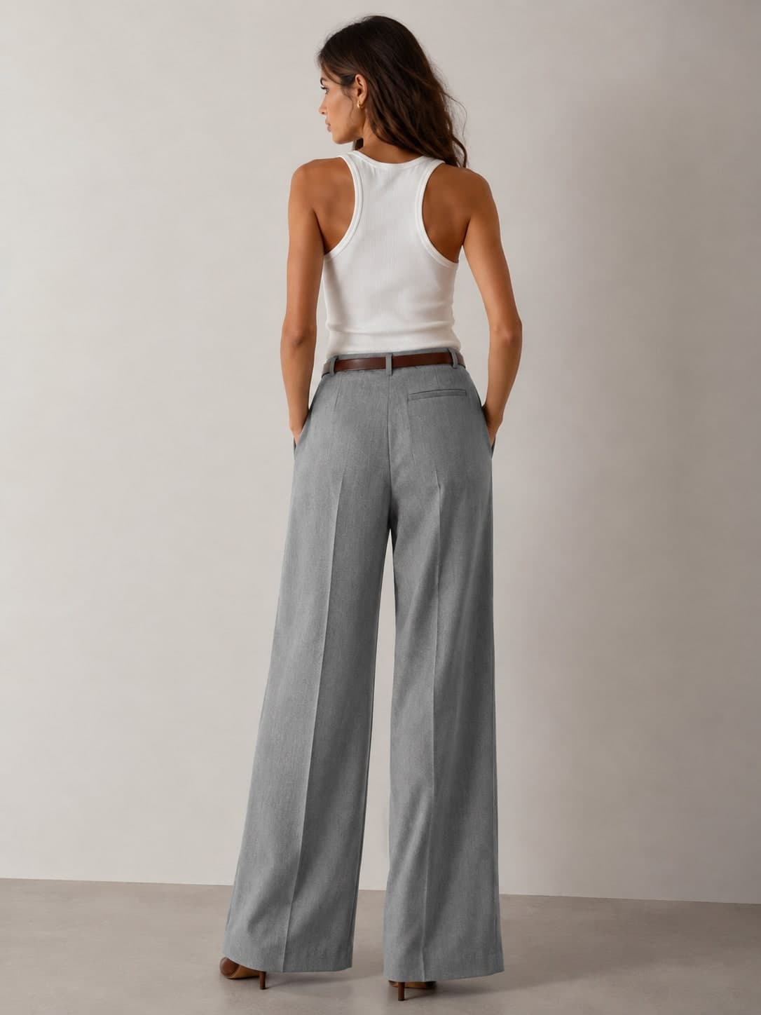 PANTALONI PALAZZO CON CINTURA - 3