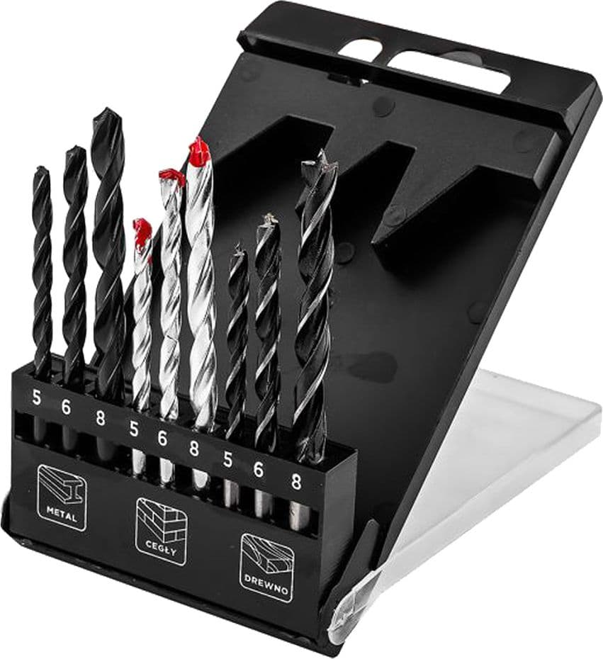 SET PUNTE PER METALLO/LEGNO/MATTONI cf. 9 pz  - GRAPHITE