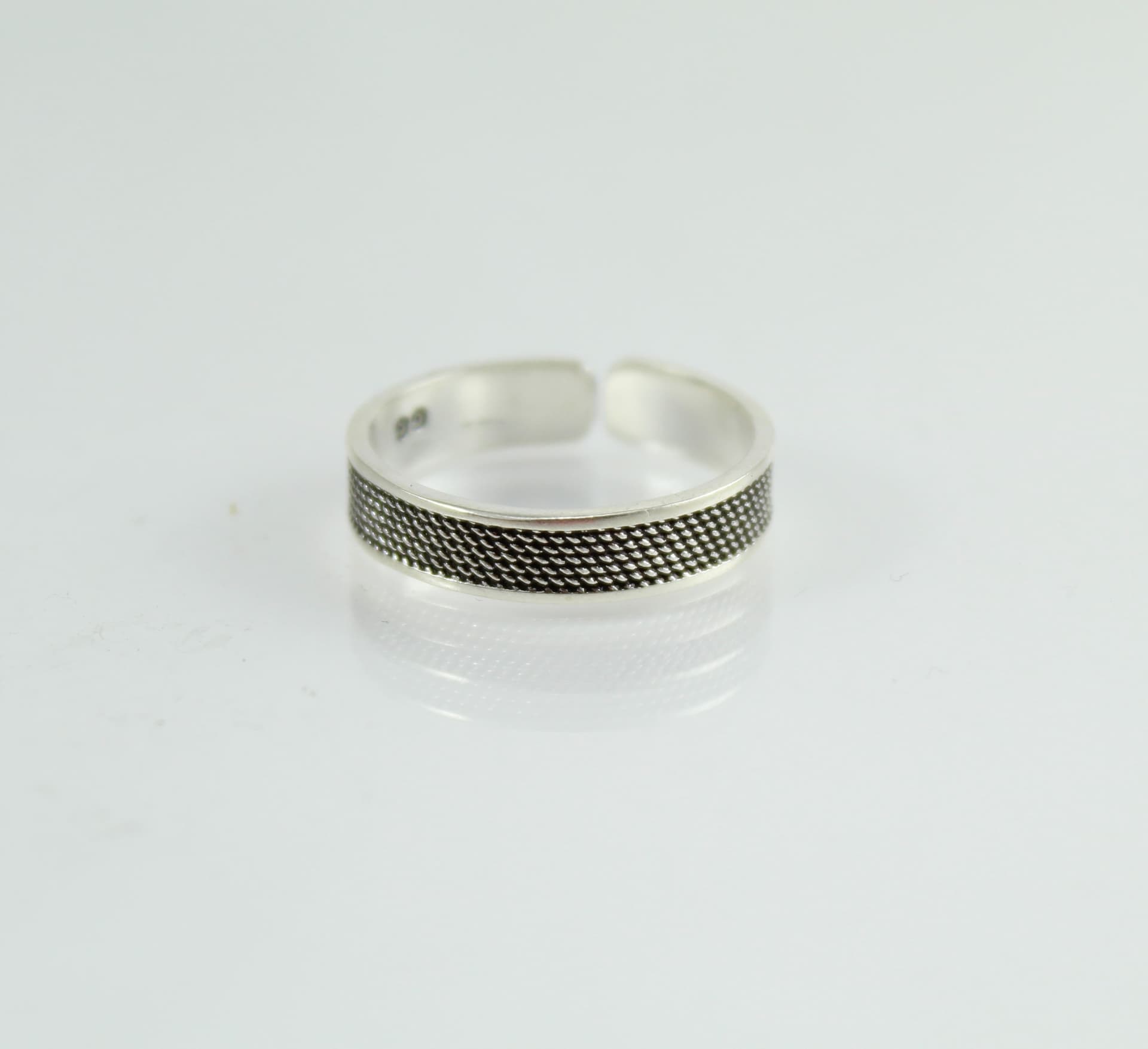 Anello Uomo Fascia Filigrana Argento Brunito Regolabile 5 mm - 2
