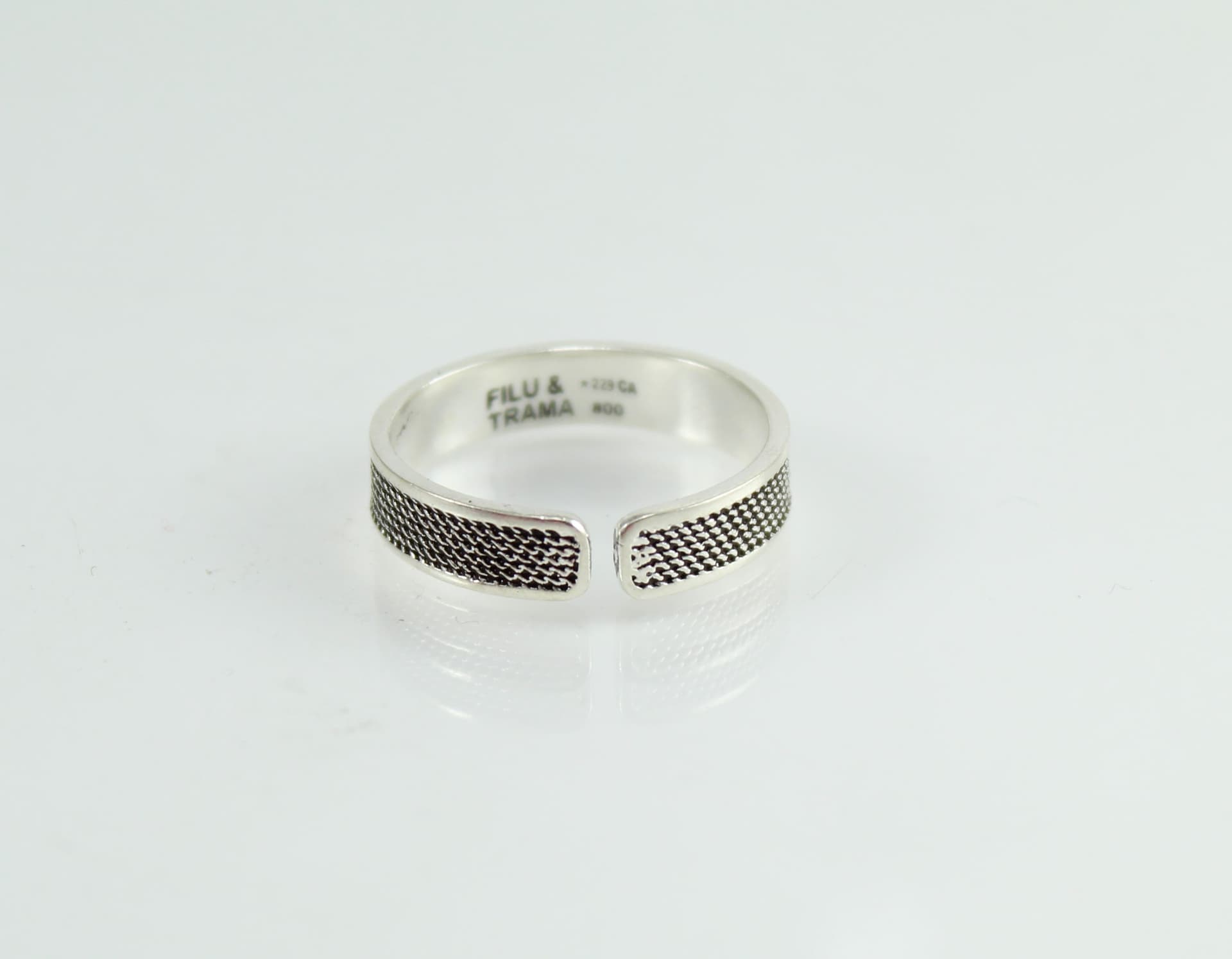 Anello Uomo Fascia Filigrana Argento Brunito Regolabile 5 mm - 3