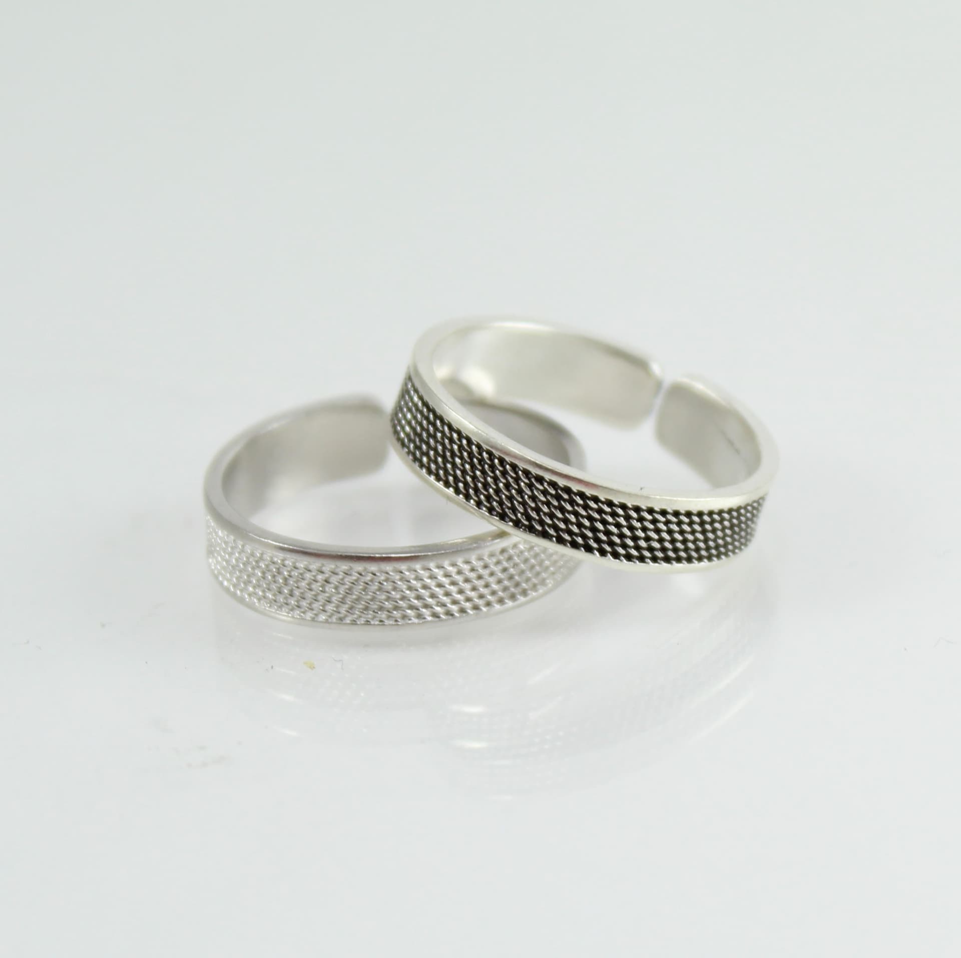 Anello Uomo Fascia Filigrana Argento Brunito Regolabile 5 mm - 4