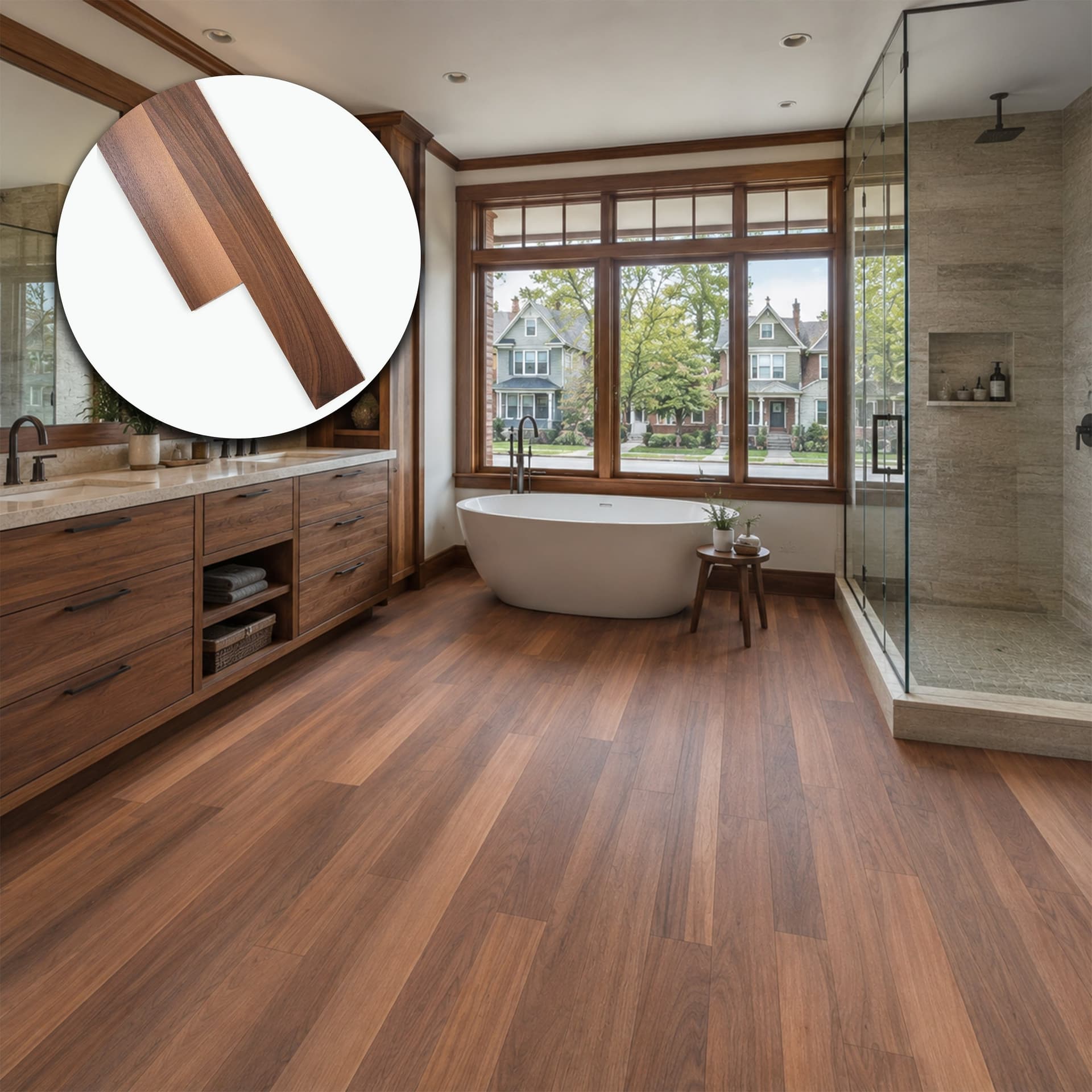 Parquet Prefinito in Noce Europeo Select Garbelotto Spazzolato Verniciato Senza Bisello 10x85x1000/1200 mm – Lotto 16 mq - 3