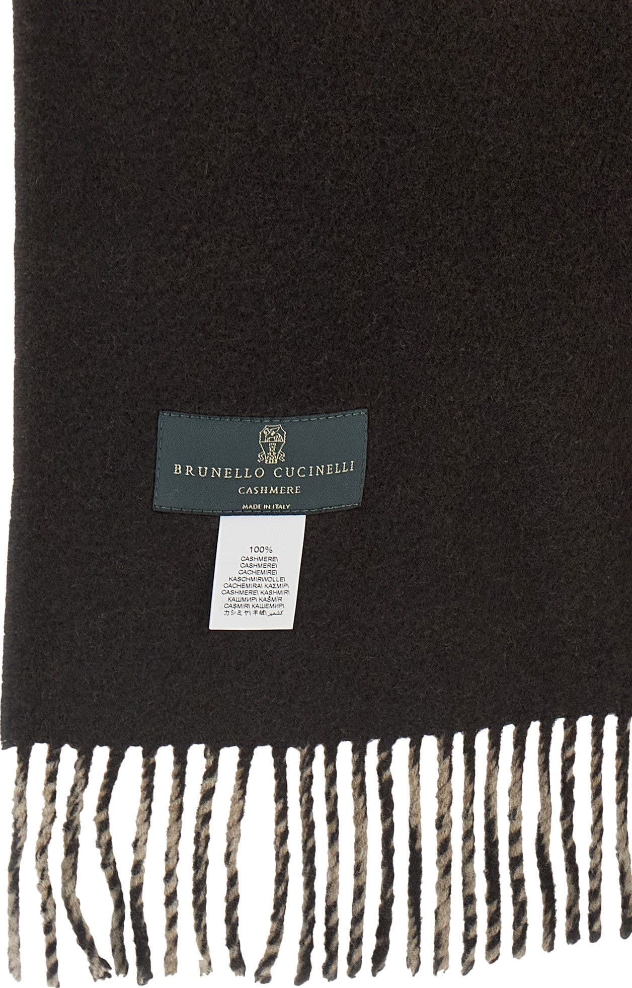 Brunello Cucinelli Brown Cashmere Scarf - 5