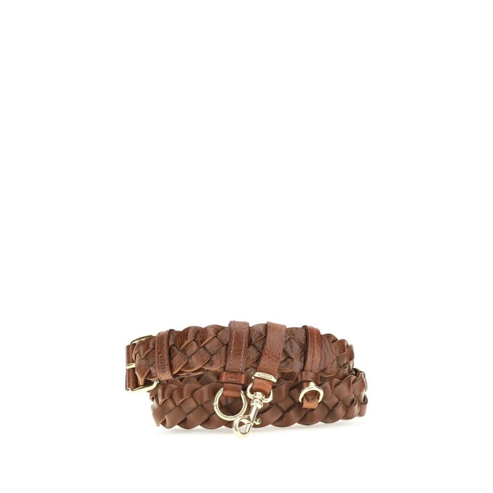 Miu Miu Brown Calf Leather Bos Taurus Regular Belt