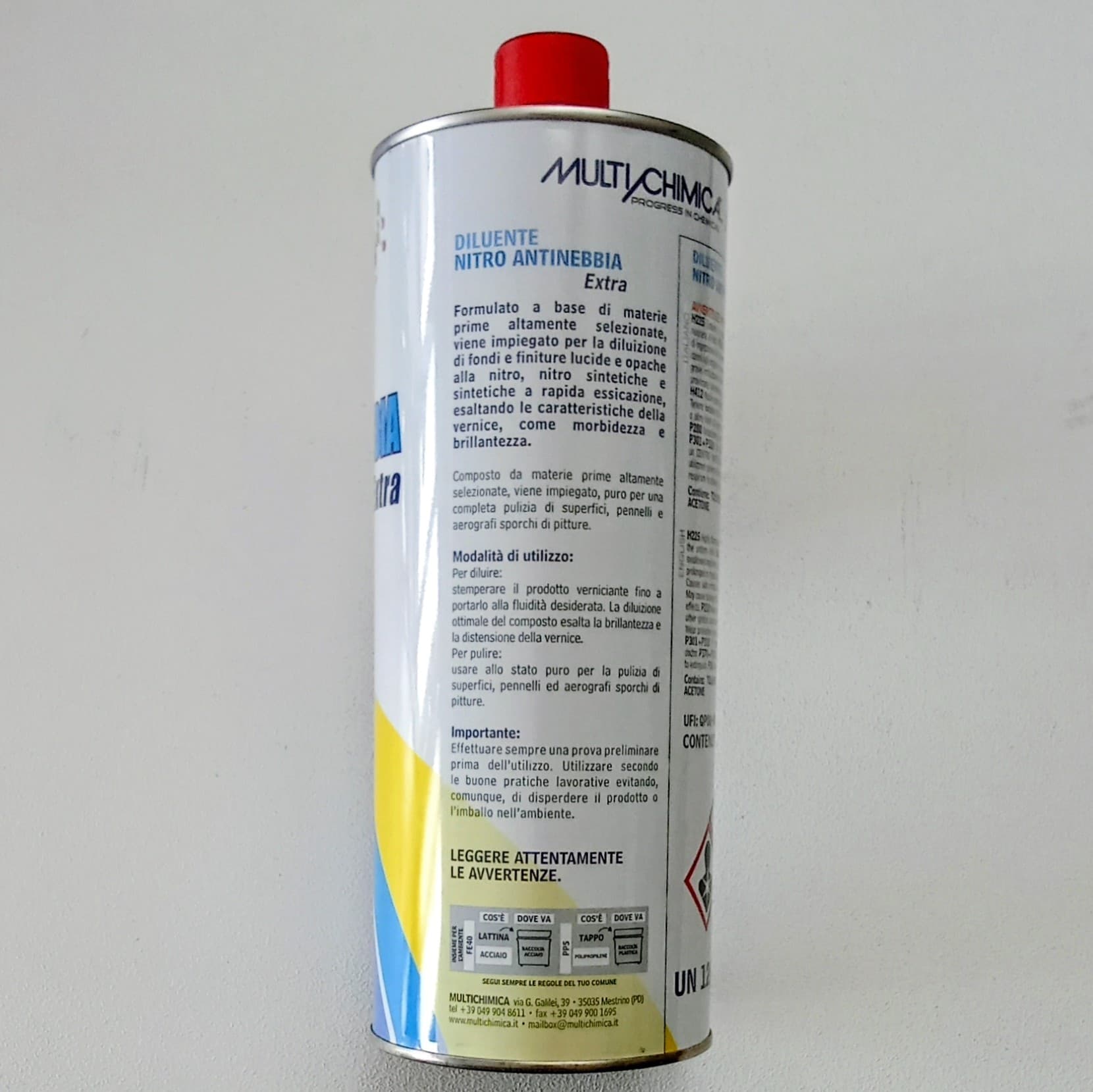 Multichimica 1lt diluente nitro antinebbia extra per diluizione vernici - pulizia - sgrassatura - 3