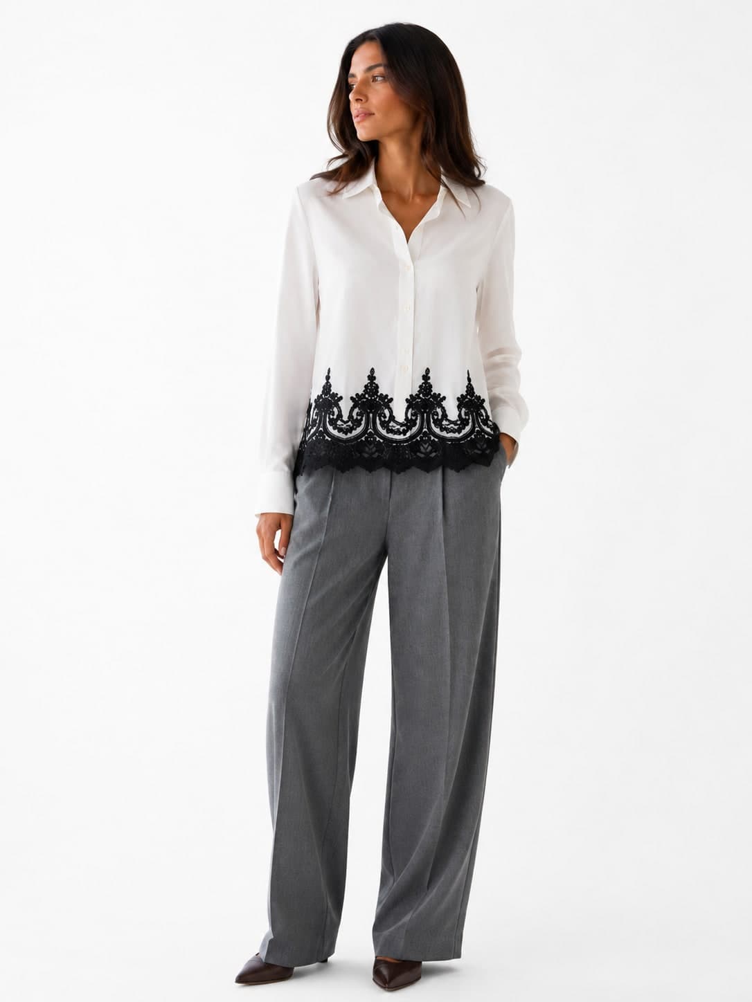 CAMICIA CON INSERTO DI PIZZO - 2
