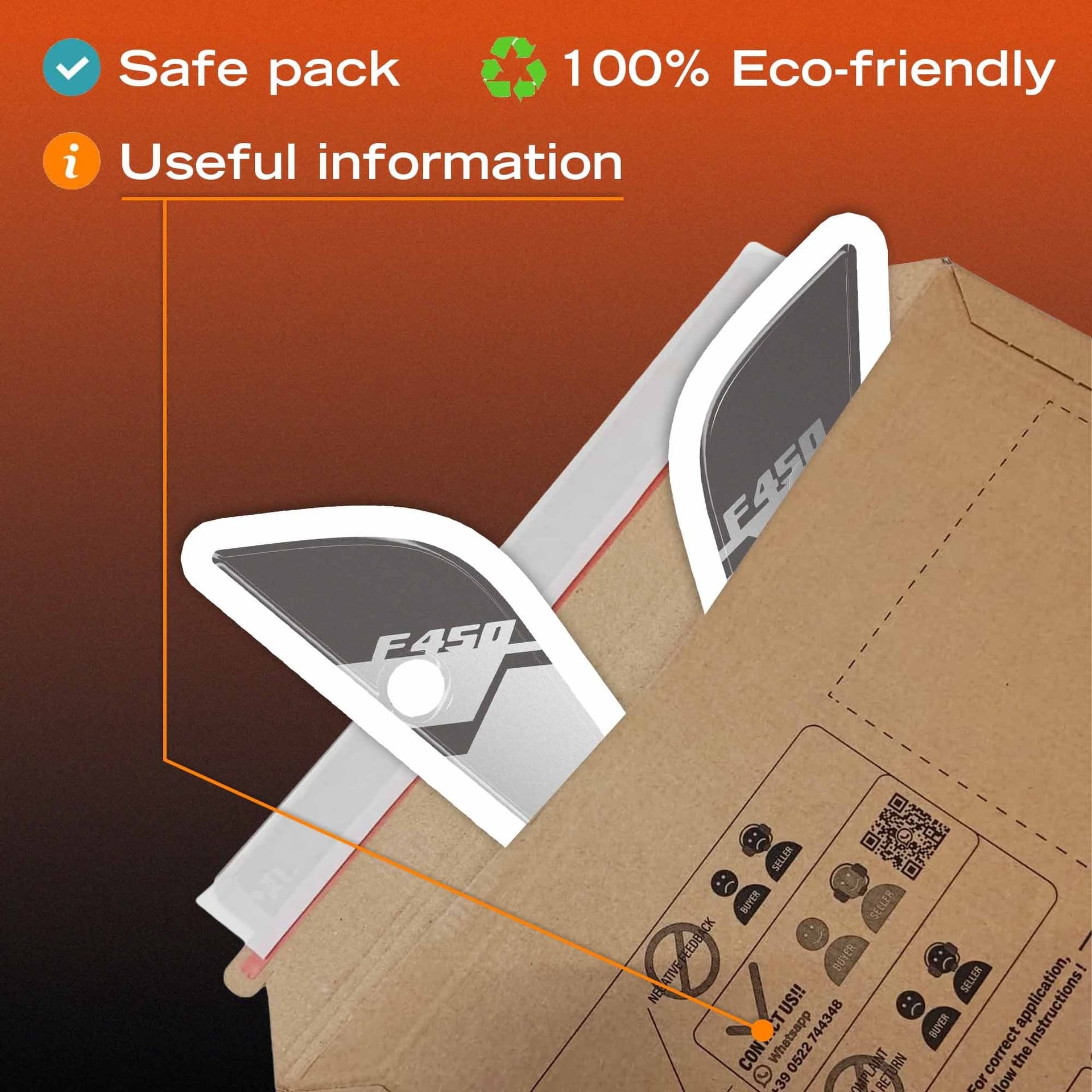 Adesivi 3D Parasteli Parafango moto compatibile con Bmw F 450 GS 2026 - 6