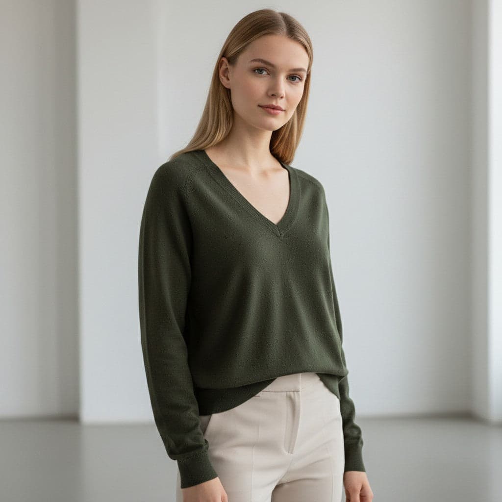Pullover Vero Moda Holly Karis con scollo a V e polsini a coste - 2