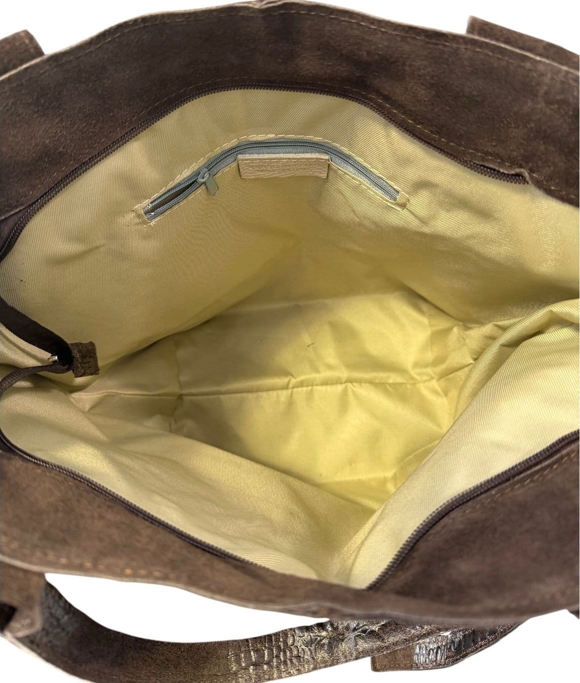 Modarno Borsa donna a mano in camoscio Effetto Cocco 26x16x35 cm - 4
