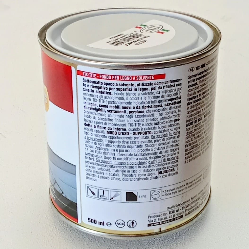 Tixe Tix-Tite 500ml fondo primer bianco opaco per muro e legno base solvente - 2