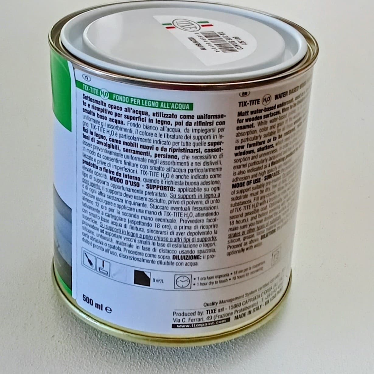 Tixe Tix-Tite H₂O 500ml fondo primer bianco opaco per muro e legno base acqua - 2